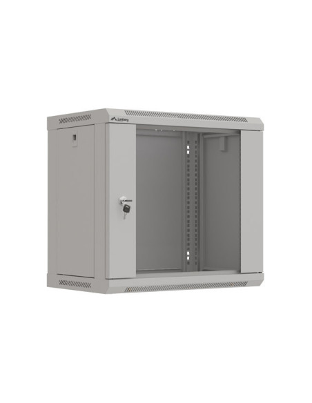 LANBERG 19" RACKOVÁ SKRIŇA PRO MONTÁŽ NA STENU 9U/540X350 (FLAT PACK) S PROSKLENÝMI DVERAMI ŠEDÁ
