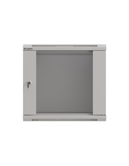 LANBERG 19" RACKOVÁ SKRIŇA PRO MONTÁŽ NA STENU 9U/540X350 (FLAT PACK) S PROSKLENÝMI DVERAMI ŠEDÁ