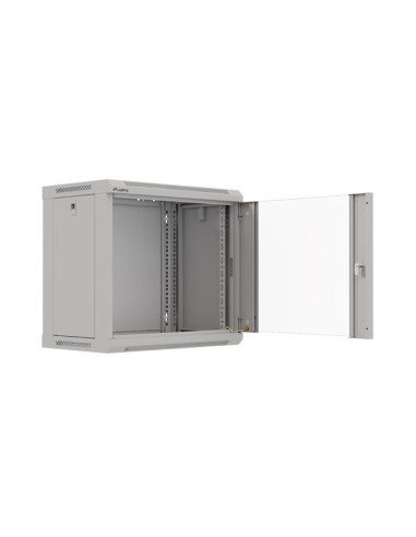 LANBERG 19" RACKOVÁ SKRIŇA PRO MONTÁŽ NA STENU 9U/540X350 (FLAT PACK) S PROSKLENÝMI DVERAMI ŠEDÁ