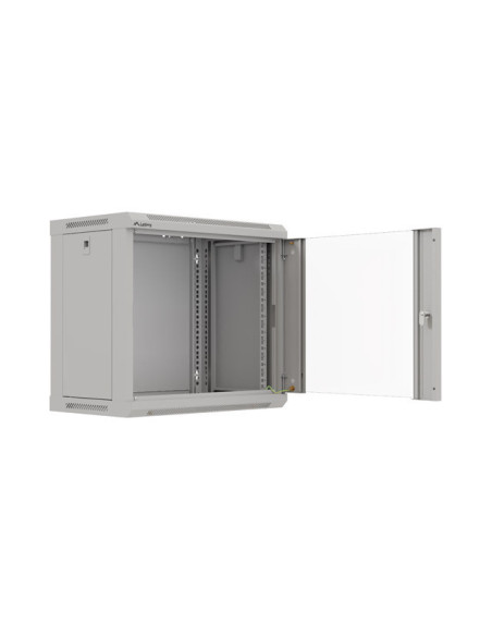 LANBERG 19" RACKOVÁ SKRIŇA PRO MONTÁŽ NA STENU 9U/540X350 (FLAT PACK) S PROSKLENÝMI DVERAMI ŠEDÁ