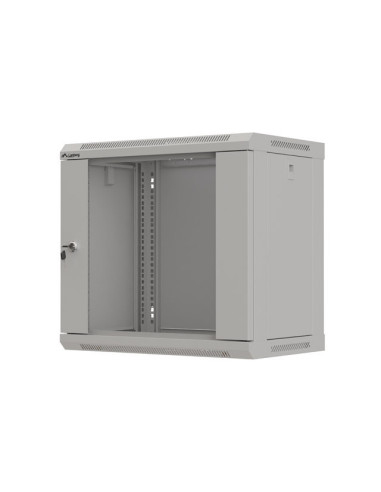 LANBERG 19" RACKOVÁ SKRIŇA PRO MONTÁŽ NA STENU 9U/540X350 (FLAT PACK) S PROSKLENÝMI DVERAMI ŠEDÁ