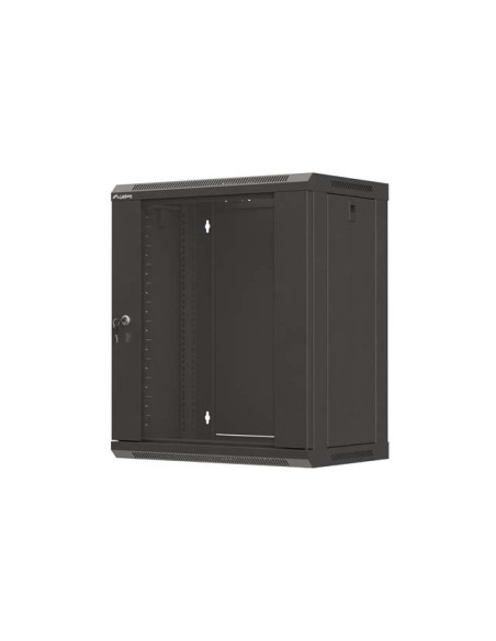 LANBERG 19" RACKOVÁ SKRIŇA PRO MONTÁŽ NA STENU 12U/540X350 (PLOCHÉ BALENIE) S PROSKLENÝMI DVERMI ČIERNA