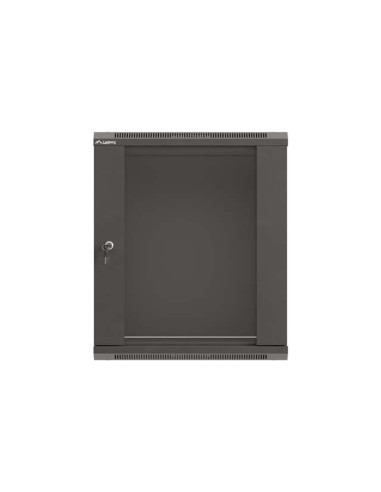 LANBERG 19" RACKOVÁ SKRIŇA PRO MONTÁŽ NA STENU 12U/540X350 (PLOCHÉ BALENIE) S PROSKLENÝMI DVERMI ČIERNA