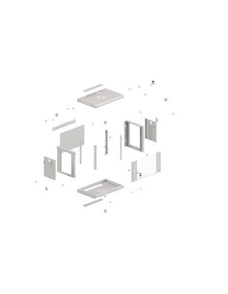 LANBERG 19" RACKOVÁ SKRIŇA 12U/540X350 (FLAT PACK) S PRESKLENÝMI DVERAMI ŠEDÁ