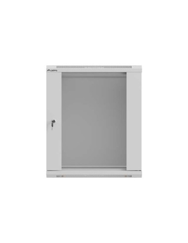 LANBERG 19" RACKOVÁ SKRIŇA 12U/540X350 (FLAT PACK) S PRESKLENÝMI DVERAMI ŠEDÁ