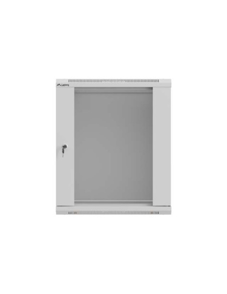 LANBERG 19" RACKOVÁ SKRIŇA 12U/540X350 (FLAT PACK) S PRESKLENÝMI DVERAMI ŠEDÁ