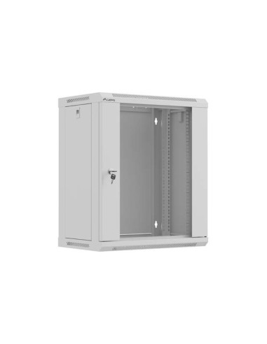 LANBERG 19" RACKOVÁ SKRIŇA 12U/540X350 (FLAT PACK) S PRESKLENÝMI DVERAMI ŠEDÁ