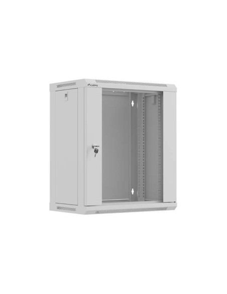 LANBERG 19" RACKOVÁ SKRIŇA 12U/540X350 (FLAT PACK) S PRESKLENÝMI DVERAMI ŠEDÁ