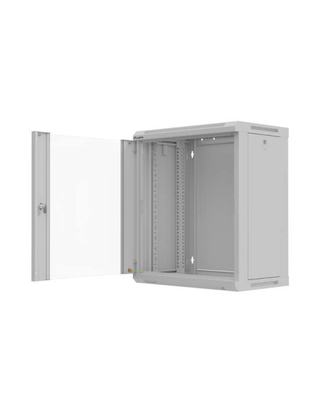 LANBERG 19" RACKOVÁ SKRIŇA 12U/540X350 (FLAT PACK) S PRESKLENÝMI DVERAMI ŠEDÁ