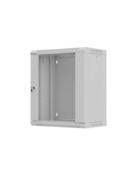 LANBERG 19" RACKOVÁ SKRIŇA 12U/540X350 (FLAT PACK) S PRESKLENÝMI DVERAMI ŠEDÁ