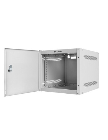 LANBERG RACKOVÁ SKRIŇA 10" NÁSTENNÁ 4U/280X310 PRO VLASTNÚ MONTÁŽ S KOVOVÝMI DVERAMI ŠEDÁ -FLAT PACK