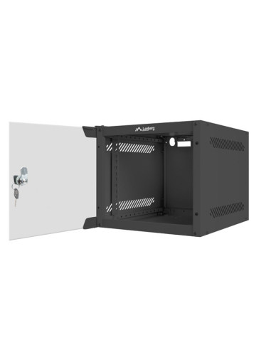 LANBERG RACKOVÁ SKRIŇA 10" NÁSTENNÁ 4U/280X310 (FLAT PACK) S PRESKLENÝMI DVERMI ČIERNA