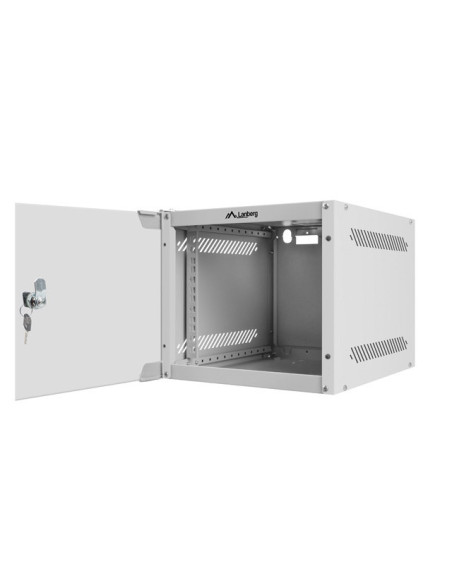 LANBERG RACKOVÁ SKRIŇA 10" NÁSTENNÁ 4U/280X310 (FLAT PACK) S PRESKLENÝMI DVERMI ŠEDÁ