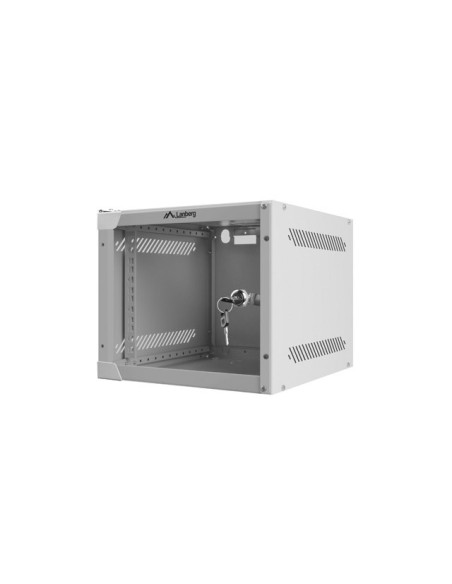 LANBERG RACKOVÁ SKRIŇA 10" NÁSTENNÁ 4U/280X310 (FLAT PACK) S PRESKLENÝMI DVERMI ŠEDÁ