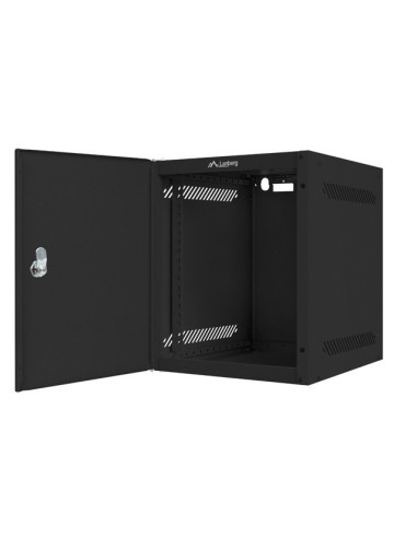 LANBERG RACKOVÁ SKRIŇA 10" PRO MONTÁŽ NA STENU 6U/280X310 PRO VLASTNÚ MONTÁŽ S KOVOVÝMI DVERAMI ČIERNA