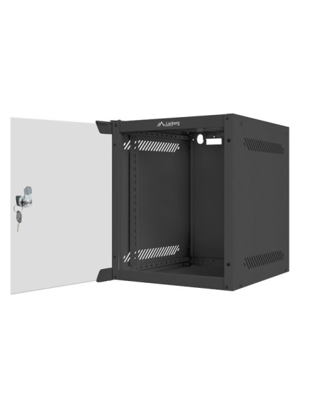 LANBERG RACKOVÁ SKRIŇA 10" PRO MONTÁŽ NA STENU 6U/280X310 (FLAT PACK) S PROSKLENÝMI DVERMI ČIERNA