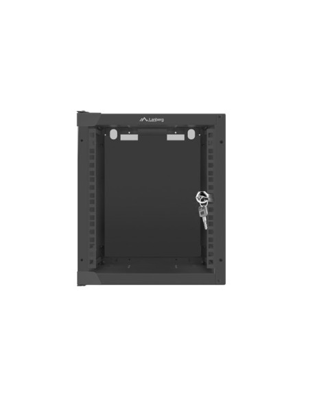 LANBERG RACKOVÁ SKRIŇA 10" PRO MONTÁŽ NA STENU 6U/280X310 (FLAT PACK) S PROSKLENÝMI DVERMI ČIERNA