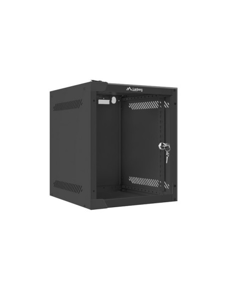 LANBERG RACKOVÁ SKRIŇA 10" PRO MONTÁŽ NA STENU 6U/280X310 (FLAT PACK) S PROSKLENÝMI DVERMI ČIERNA
