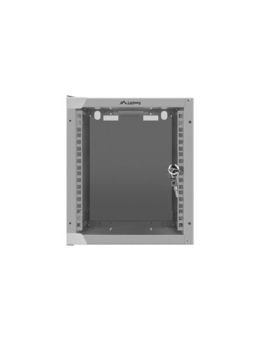 LANBERG RACKOVÁ SKRIŇA 10" NÁSTENNÁ 6U/280X310 (FLAT PACK) S PRESKLENÝMI DVERMI ŠEDÁ
