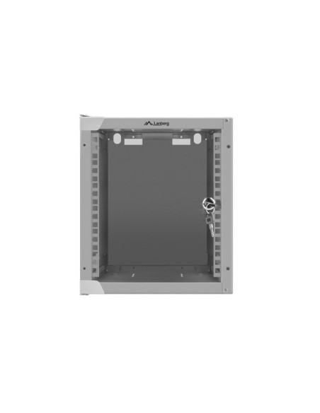 LANBERG RACKOVÁ SKRIŇA 10" NÁSTENNÁ 6U/280X310 (FLAT PACK) S PRESKLENÝMI DVERMI ŠEDÁ