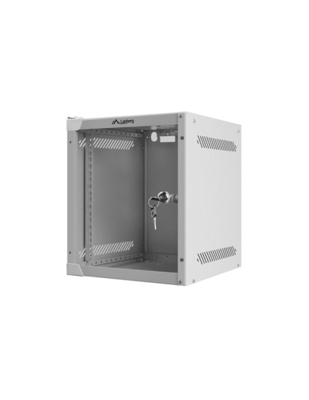 LANBERG RACKOVÁ SKRIŇA 10" NÁSTENNÁ 6U/280X310 (FLAT PACK) S PRESKLENÝMI DVERMI ŠEDÁ
