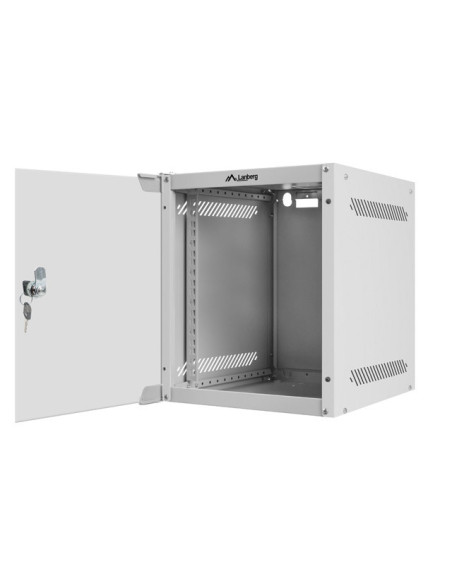 LANBERG RACKOVÁ SKRIŇA 10" NÁSTENNÁ 6U/280X310 (FLAT PACK) S PRESKLENÝMI DVERMI ŠEDÁ