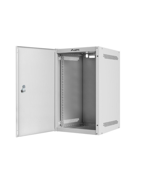 LANBERG RACKOVÁ SKRIŇA 10" PRO MONTÁŽ NA STENU 9U/280X310 PRO VLASTNÚ MONTÁŽ S KOVOVÝMI DVERAMI ŠEDÁ