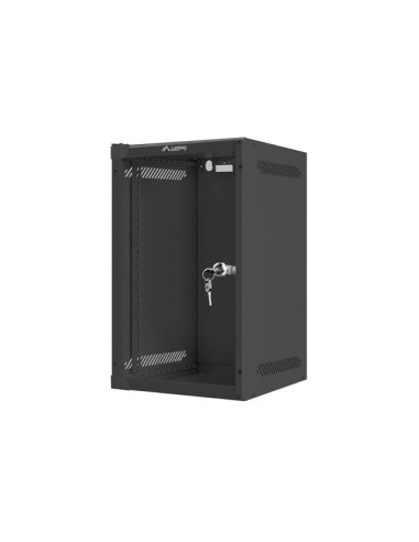 LANBERG RACKOVÁ SKRIŇA 10" PRO MONTÁŽ NA STENU 9U/280X310 (FLAT PACK) S PROSKLENÝMI DVERAMI ČIERNA