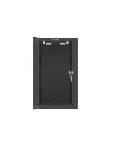 LANBERG RACKOVÁ SKRIŇA 10" PRO MONTÁŽ NA STENU 9U/280X310 (FLAT PACK) S PROSKLENÝMI DVERAMI ČIERNA
