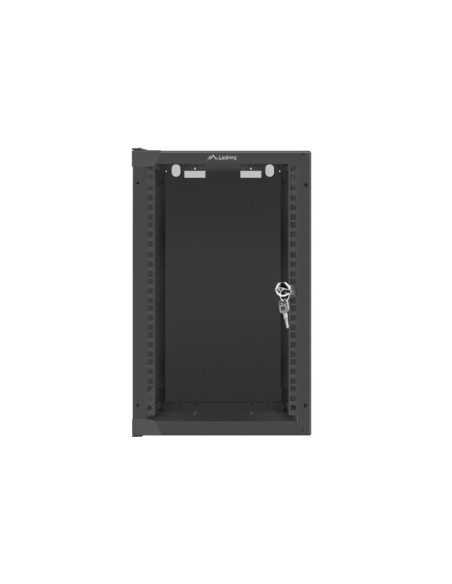 LANBERG RACKOVÁ SKRIŇA 10" PRO MONTÁŽ NA STENU 9U/280X310 (FLAT PACK) S PROSKLENÝMI DVERAMI ČIERNA