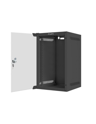 LANBERG RACKOVÁ SKRIŇA 10" PRO MONTÁŽ NA STENU 9U/280X310 (FLAT PACK) S PROSKLENÝMI DVERAMI ČIERNA