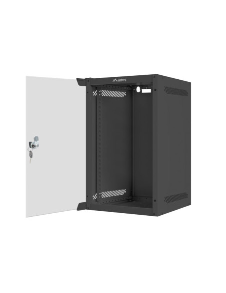 LANBERG RACKOVÁ SKRIŇA 10" PRO MONTÁŽ NA STENU 9U/280X310 (FLAT PACK) S PROSKLENÝMI DVERAMI ČIERNA
