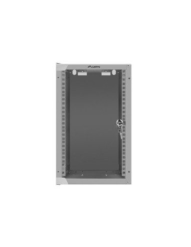 LANBERG RACKOVÁ SKRIŇA 10" NÁSTENNÁ 9U/280X310 (FLAT PACK) S PRESKLENÝMI DVERAMI ŠEDÁ