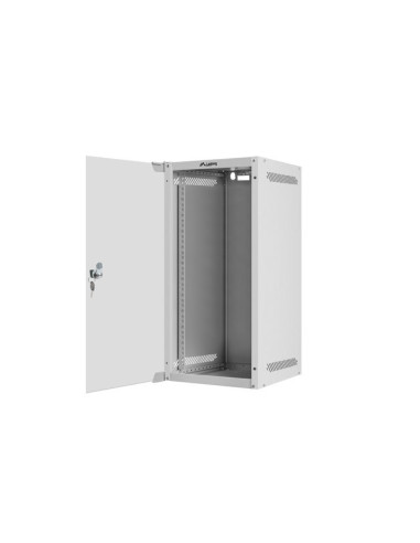 LANBERG RACKOVÁ SKRIŇA 10" NÁSTENNÁ 12U/280X310 (FLAT PACK) S PRESKLENÝMI DVERAMI ŠEDÁ