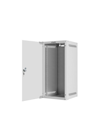 LANBERG RACKOVÁ SKRIŇA 10" NÁSTENNÁ 12U/280X310 (FLAT PACK) S PRESKLENÝMI DVERAMI ŠEDÁ