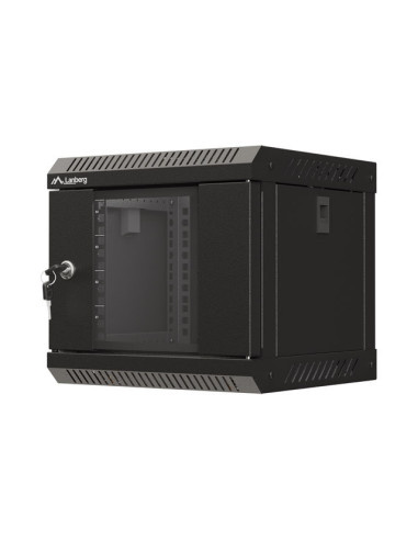 LANBERG RACKOVÁ SKRIŇA 10" NÁSTENNÁ 4U/300X300 (FLAT PACK) S PRESKLENÝMI DVERMI ČIERNA