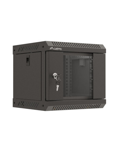 LANBERG RACKOVÁ SKRIŇA 10" NÁSTENNÁ 4U/300X300 (FLAT PACK) S PRESKLENÝMI DVERMI ČIERNA