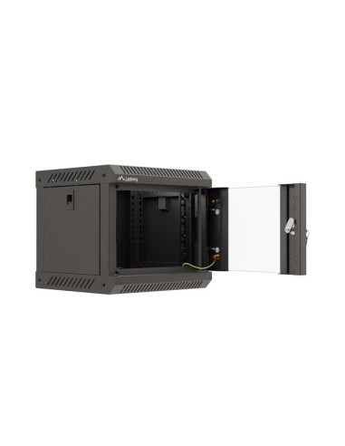 LANBERG RACKOVÁ SKRIŇA 10" NÁSTENNÁ 4U/300X300 (FLAT PACK) S PRESKLENÝMI DVERMI ČIERNA