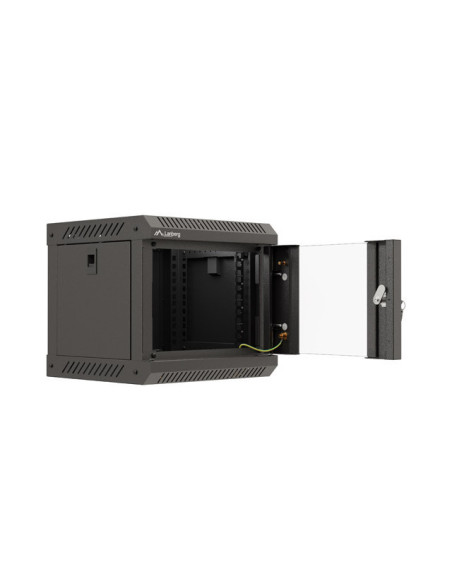 LANBERG RACKOVÁ SKRIŇA 10" NÁSTENNÁ 4U/300X300 (FLAT PACK) S PRESKLENÝMI DVERMI ČIERNA