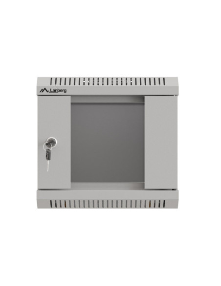 LANBERG RACKOVÁ SKRIŇA 10" NÁSTENNÁ 4U/300X300 (FLAT PACK) S PRESKLENÝMI DVERAMI ŠEDÁ