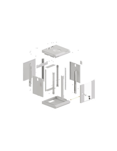 LANBERG RACKOVÁ SKRIŇA 10" NÁSTENNÁ 4U/300X300 (FLAT PACK) S PRESKLENÝMI DVERAMI ŠEDÁ