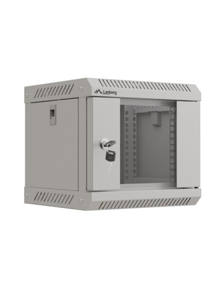 LANBERG RACKOVÁ SKRIŇA 10" NÁSTENNÁ 4U/300X300 (FLAT PACK) S PRESKLENÝMI DVERAMI ŠEDÁ