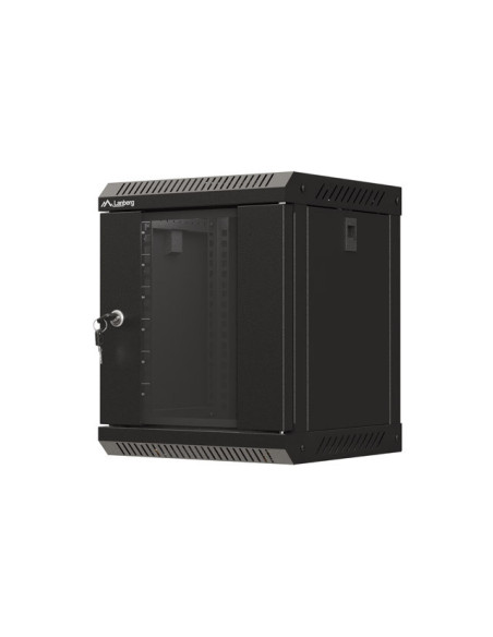LANBERG RACKOVÁ SKRIŇA 10" PRO MONTÁŽ NA STENU 6U/300X300 (FLAT PACK) S PROSKLENÝMI DVERMI ČIERNA