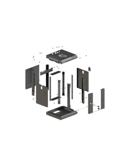 LANBERG RACKOVÁ SKRIŇA 10" PRO MONTÁŽ NA STENU 6U/300X300 (FLAT PACK) S PROSKLENÝMI DVERMI ČIERNA