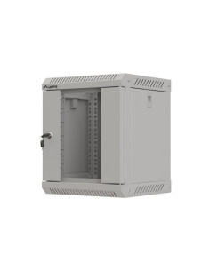 LANBERG RACKOVÁ SKRIŇA 10" NÁSTENNÁ 6U/300X300 (FLAT PACK) S PRESKLENÝMI DVERAMI ŠEDÁ