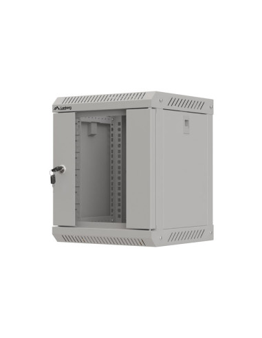 LANBERG RACKOVÁ SKRIŇA 10" NÁSTENNÁ 6U/300X300 (FLAT PACK) S PRESKLENÝMI DVERAMI ŠEDÁ