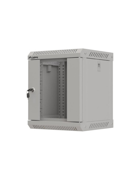 LANBERG RACKOVÁ SKRIŇA 10" NÁSTENNÁ 6U/300X300 (FLAT PACK) S PRESKLENÝMI DVERAMI ŠEDÁ