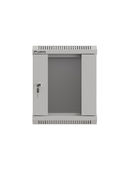 LANBERG RACKOVÁ SKRIŇA 10" NÁSTENNÁ 6U/300X300 (FLAT PACK) S PRESKLENÝMI DVERAMI ŠEDÁ