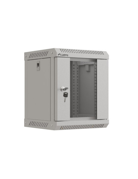 LANBERG RACKOVÁ SKRIŇA 10" NÁSTENNÁ 6U/300X300 (FLAT PACK) S PRESKLENÝMI DVERAMI ŠEDÁ