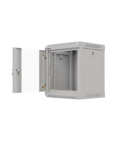 LANBERG RACKOVÁ SKRIŇA 10" NÁSTENNÁ 6U/300X300 (FLAT PACK) S PRESKLENÝMI DVERAMI ŠEDÁ